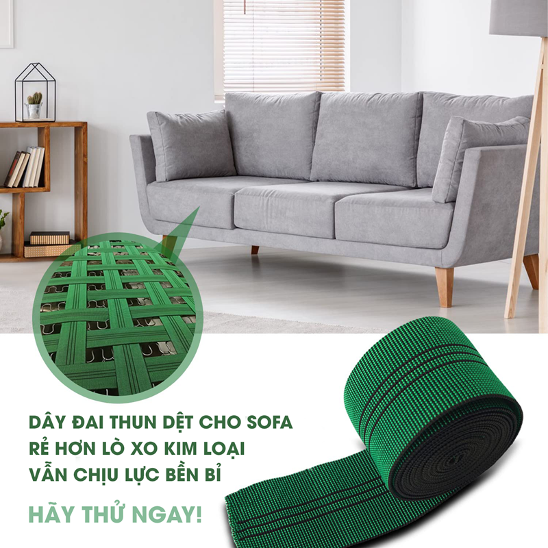 dây thun xanh đan ghế sofa thay thế lò xo kim loại